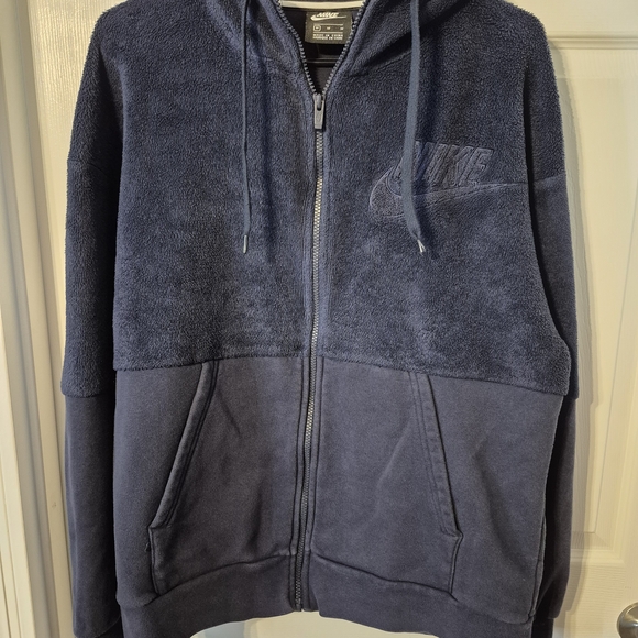 Nike Other - Nike Navy Blue Fleece Zip-Up Hoodie Medium